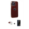 MARSİLYAN™- iPhone 13 Pro Max Kılıf Ufuk Form Prime - Siyah 3D Antistatik Hayalet Cam Ekran Koruyucu + Pers Alüminyum Kamera Lens - KI