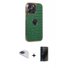 MARSİLYAN™- iPhone 13 Pro Max Kılıf Ufuk Form Prime - Siyah 3D Antistatik Hayalet Cam Ekran Koruyucu + Pers Alüminyum Kamera Lens - LT