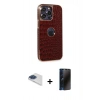 MARSİLYAN™- iPhone 13 Pro Max Kılıf Ufuk Form Prime - Siyah 3D Antistatik Hayalet Cam Ekran Koruyucu + Pers Alüminyum Kamera Lens - LT