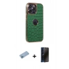 MARSİLYAN™- iPhone 13 Pro Max Kılıf Ufuk Form Prime - Siyah 3D Antistatik Hayalet Cam Ekran Koruyucu + Shine Kamera Lens Koruma Cam - MI