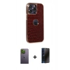 MARSİLYAN™- iPhone 13 Pro Max Kılıf Ufuk Form Prime - Siyah 3D Antistatik Hayalet Cam Ekran Koruyucu + Neon Fosforlu Kamera Lens - YL