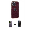 MARSİLYAN™- iPhone 13 Pro Max Kılıf Ufuk Form Prime - Siyah 3D Antistatik Hayalet Cam Ekran Koruyucu + Neon Fosforlu Kamera Lens - YL