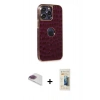 MARSİLYAN™- iPhone 13 Pro Max Kılıf Ufuk Form Prime - Siyah 6D Mat Seramik Hayalet Nano Ekran Koruyucu + Gökkuşağı Pers Alüminyum Kamera Lens