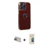MARSİLYAN™- iPhone 13 Pro Max Kılıf Ufuk Form Prime - Siyah 6D Mat Seramik Hayalet Nano Ekran Koruyucu + Mor Rainbow Kamera Lens Koruma Cam