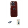 MARSİLYAN™- iPhone 13 Pro Max Kılıf Ufuk Form Prime - Siyah 6D Mat Seramik Hayalet Nano Ekran Koruyucu + Renkli Kamera Lens Koruma Cam - YL