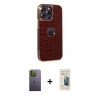 MARSİLYAN™- iPhone 13 Pro Max Kılıf Ufuk Form Prime - Siyah 6D Mat Seramik Hayalet Nano Ekran Koruyucu + Neon Fosforlu Kamera Lens - YL