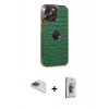 MARSİLYAN™- iPhone 13 Pro Max Kılıf Ufuk Form Prime - Siyah Bilvis 3D Cam Ekran Koruyucu + Pers Alüminyum Kamera Lens - GI