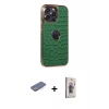 MARSİLYAN™- iPhone 13 Pro Max Kılıf Ufuk Form Prime - Siyah Bilvis 3D Cam Ekran Koruyucu + Renkli Kamera Lens Koruma Cam - MI