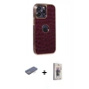 MARSİLYAN™- iPhone 13 Pro Max Kılıf Ufuk Form Prime - Siyah Bilvis 3D Cam Ekran Koruyucu + Renkli Kamera Lens Koruma Cam - MI