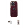 MARSİLYAN™- iPhone 13 Pro Max Kılıf Ufuk Form Prime - Siyah Bilvis 3D Cam Ekran Koruyucu + Pers Alüminyum Kamera Lens - GD