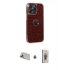 MARSİLYAN™- iPhone 13 Pro Max Kılıf Ufuk Form Prime - Siyah Bilvis 3D Cam Ekran Koruyucu + Rainbow Kamera Lens Koruma Cam - BZ