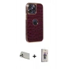MARSİLYAN™- iPhone 13 Pro Max Kılıf Ufuk Form Prime - Siyah Bilvis 3D Cam Ekran Koruyucu + Rainbow Kamera Lens Koruma Cam - BZ