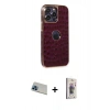 MARSİLYAN™- iPhone 13 Pro Max Kılıf Ufuk Form Prime - Siyah Bilvis 3D Cam Ekran Koruyucu + Rainbow Kamera Lens Koruma Cam - MI