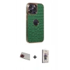 MARSİLYAN™- iPhone 13 Pro Max Kılıf Ufuk Form Prime - Siyah Bilvis 3D Cam Ekran Koruyucu + Rainbow Kamera Lens Koruma Cam - KI