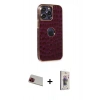 MARSİLYAN™- iPhone 13 Pro Max Kılıf Ufuk Form Prime - Siyah Bilvis 3D Cam Ekran Koruyucu + Rainbow Kamera Lens Koruma Cam - KI