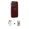 MARSİLYAN™- iPhone 13 Pro Max Kılıf Ufuk Form Prime - Siyah Bilvis 3D Cam Ekran Koruyucu + Shine Kamera Lens - GD