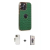 MARSİLYAN™- iPhone 13 Pro Max Kılıf Ufuk Form Prime - Siyah Bilvis 3D Cam Ekran Koruyucu + Shine Kamera Lens - GD
