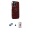 MARSİLYAN™- iPhone 13 Pro Max Kılıf Ufuk Form Prime - Siyah Bilvis 3D Cam Ekran Koruyucu + Shine Kamera Lens Koruma Cam - GI
