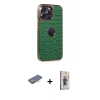 MARSİLYAN™- iPhone 13 Pro Max Kılıf Ufuk Form Prime - Siyah Bilvis 3D Cam Ekran Koruyucu + Renkli Kamera Lens Koruma Cam - TU