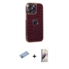 MARSİLYAN™- iPhone 13 Pro Max Kılıf Ufuk Form Prime - Siyah Bilvis 3D Mat Cam Ekran Koruyucu + Shine Kamera Lens Koruma Cam - MI