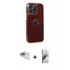 MARSİLYAN™- iPhone 13 Pro Max Kılıf Ufuk Form Prime - Siyah Bilvis 3D Mat Cam Ekran Koruyucu + Pers Alüminyum Kamera Lens - GD