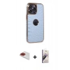 MARSİLYAN™- iPhone 13 Pro Max Kılıf Ufuk Form Prime - Siyah Bilvis 3D Mat Cam Ekran Koruyucu + Pers Alüminyum Kamera Lens - KI