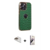 MARSİLYAN™- iPhone 13 Pro Max Kılıf Ufuk Form Prime - Siyah Bilvis 3D Mat Cam Ekran Koruyucu + Pers Alüminyum Kamera Lens - GD
