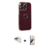 MARSİLYAN™- iPhone 13 Pro Max Kılıf Ufuk Form Prime - Siyah Bilvis 3D Mat Cam Ekran Koruyucu + Pers Alüminyum Kamera Lens - GD