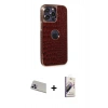 MARSİLYAN™- iPhone 13 Pro Max Kılıf Ufuk Form Prime - Siyah Bilvis 3D Mat Cam Ekran Koruyucu + Rainbow Kamera Lens Koruma Cam - MR