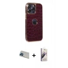 MARSİLYAN™- iPhone 13 Pro Max Kılıf Ufuk Form Prime - Siyah Bilvis 3D Mat Cam Ekran Koruyucu + Rainbow Kamera Lens Koruma Cam - MI