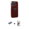 MARSİLYAN™- iPhone 13 Pro Max Kılıf Ufuk Form Prime - Siyah Bilvis 3D Mat Cam Ekran Koruyucu + Renkli Kamera Lens Koruma Cam - YL