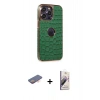 MARSİLYAN™- iPhone 13 Pro Max Kılıf Ufuk Form Prime - Siyah Bilvis 3D Mat Cam Ekran Koruyucu + Renkli Kamera Lens Koruma Cam - TU