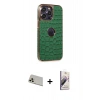 MARSİLYAN™- iPhone 13 Pro Max Kılıf Ufuk Form Prime - Siyah Bilvis 3D Mat Cam Ekran Koruyucu + Rainbow Kamera Lens Koruma Cam - REGD