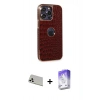 MARSİLYAN™- iPhone 13 Pro Max Kılıf Ufuk Form Prime - Siyah Bilvis 5in1 3D Magic Cam Ekran Koruyucu + Rainbow Kamera Lens Koruma Cam - BZ