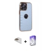 MARSİLYAN™- iPhone 13 Pro Max Kılıf Ufuk Form Prime - Siyah Bilvis 5in1 3D Magic Cam Ekran Koruyucu + Gold Pers Alüminyum Kamera Lens