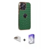 MARSİLYAN™- iPhone 13 Pro Max Kılıf Ufuk Form Prime - Siyah Bilvis 5in1 3D Magic Cam Ekran Koruyucu + Gold Pers Alüminyum Kamera Lens