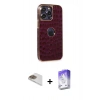 MARSİLYAN™- iPhone 13 Pro Max Kılıf Ufuk Form Prime - Siyah Bilvis 5in1 3D Magic Cam Ekran Koruyucu + Gold Pers Alüminyum Kamera Lens