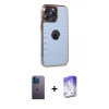 MARSİLYAN™- iPhone 13 Pro Max Kılıf Ufuk Form Prime - Siyah Bilvis 5in1 3D Magic Cam Ekran Koruyucu + Neon Fosforlu Kamera Lens - MI