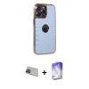 MARSİLYAN™- iPhone 13 Pro Max Kılıf Ufuk Form Prime - Siyah Bilvis 5in1 3D Magic Cam Ekran Koruyucu + Rainbow Kamera Lens Koruma Cam - MI