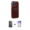 MARSİLYAN™- iPhone 13 Pro Max Kılıf Ufuk Form Prime - Siyah Bilvis 5in1 3D Magic Cam Ekran Koruyucu + Neon Fosforlu Kamera Lens - YL