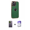 MARSİLYAN™- iPhone 13 Pro Max Kılıf Ufuk Form Prime - Siyah Bilvis 5in1 3D Magic Cam Ekran Koruyucu + Neon Fosforlu Kamera Lens - YL