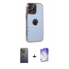 MARSİLYAN™- iPhone 13 Pro Max Kılıf Ufuk Form Prime - Siyah Bilvis 5in1 3D Magic Cam Ekran Koruyucu + Neon Fosforlu Kamera Lens - YL
