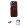 MARSİLYAN™- iPhone 13 Pro Max Kılıf Ufuk Form Prime - Siyah Bilvis 5in1 3D Magic Cam Ekran Koruyucu + Renkli Kamera Lens Koruma Cam - PE