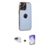 MARSİLYAN™- iPhone 13 Pro Max Kılıf Ufuk Form Prime - Siyah Bilvis 5in1 3D Magic Cam Ekran Koruyucu + Pers Alüminyum Kamera Lens - LT