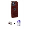MARSİLYAN™- iPhone 13 Pro Max Kılıf Ufuk Form Prime - Siyah Bilvis 5in1 3D Magic Cam Ekran Koruyucu + Rainbow Kamera Lens Koruma Cam - KI