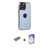 MARSİLYAN™- iPhone 13 Pro Max Kılıf Ufuk Form Prime - Siyah Bilvis 5in1 3D Magic Cam Ekran Koruyucu + Renkli Kamera Lens Koruma Cam - SI