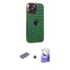 MARSİLYAN™- iPhone 13 Pro Max Kılıf Ufuk Form Prime - Siyah Bilvis 5in1 5D Magic Hayalet Cam Ekran Koruyucu + Renkli Kamera Lens Koruma Cam - MI