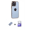 MARSİLYAN™- iPhone 13 Pro Max Kılıf Ufuk Form Prime - Siyah Bilvis 5in1 5D Magic Hayalet Cam Ekran Koruyucu + Metal Kamera Lens Koruma Cam - KUYL