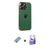 MARSİLYAN™- iPhone 13 Pro Max Kılıf Ufuk Form Prime - Siyah Bilvis 5in1 5D Magic Hayalet Cam Ekran Koruyucu + Metal Kamera Lens Koruma Cam - KUYL
