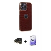 MARSİLYAN™- iPhone 13 Pro Max Kılıf Ufuk Form Prime - Siyah Bilvis 5in1 5D Magic Hayalet Cam Ekran Koruyucu + Raze Metal Kamera Lens - GD